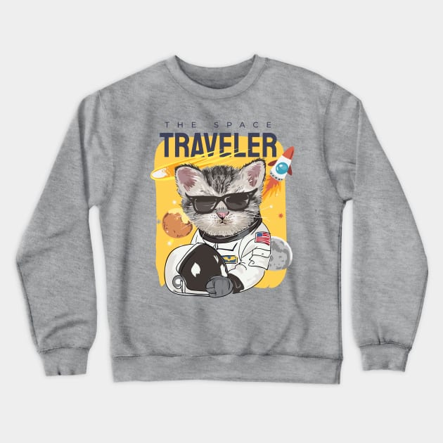 The Space Traveler Crewneck Sweatshirt by DogsandCats